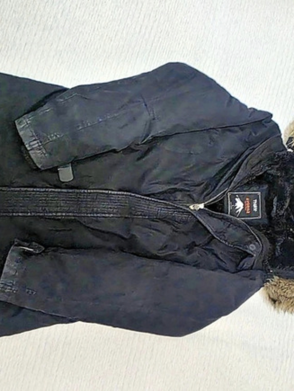 TNA Aritzia TNA Aves Parka Black & Brown Fur-Trim Parka Large